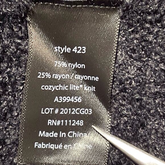 Barefoot Dreams CozyChic Lite Circle Cardigan Size Medium Black 423 - Picture 5 of 16